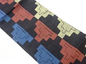 幾何学模様織出し夏用名古屋帯